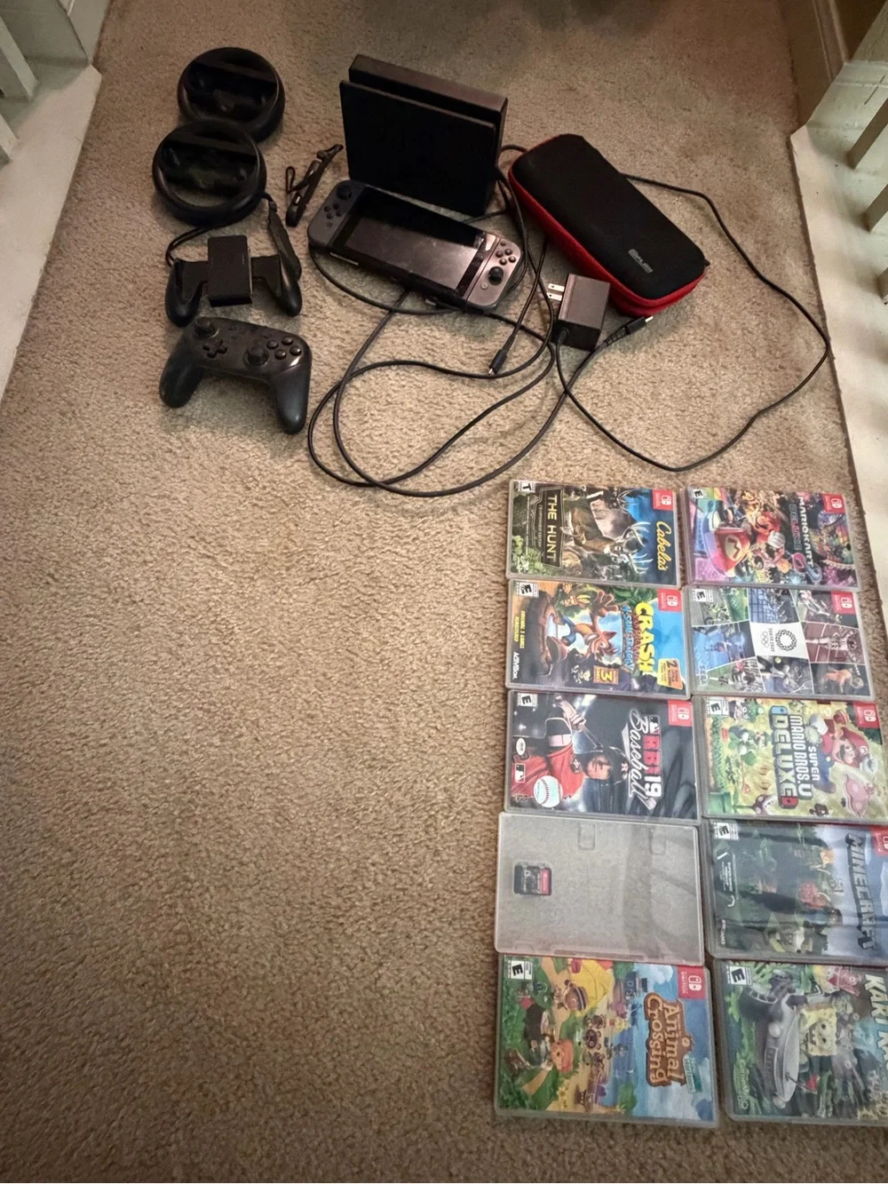 Nintendo Switch Console Bundle with 10 Games - Black/Red